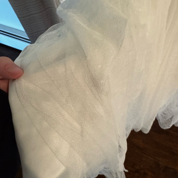 Galina | David’s Bridal Swiss Dot Sweetheart Strapless Wedding Gown Dress - Picture 9 of 9